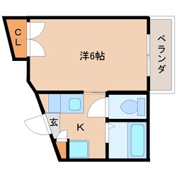 草薙駅 徒歩7分 2階の物件間取画像